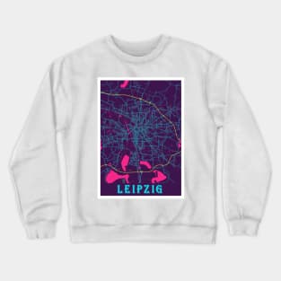 Leipzig Neon City Map Crewneck Sweatshirt